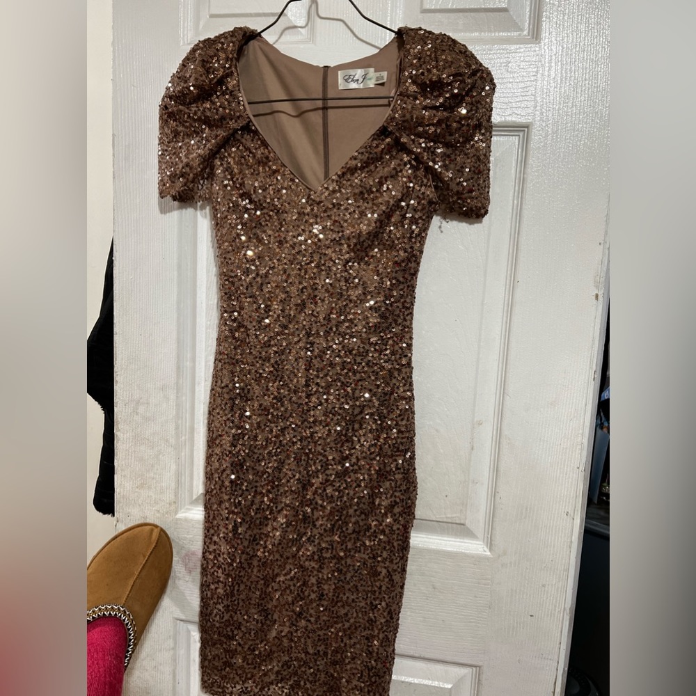 Shimmer Gold Cocktail Dress